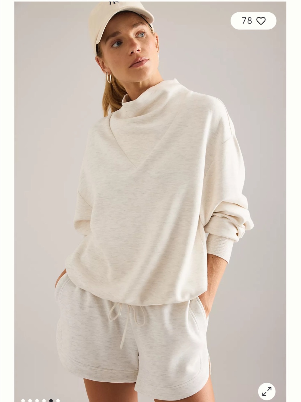 Varley Cream Funnel-Neck Pullover Sweater - Picture 5 of 12
